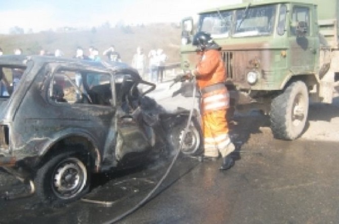 Шофёр «Нивы» живьем сгорел в своем автомобиле