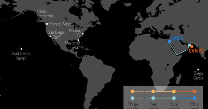 К Ирану Пентагон отправляет десятки кораблей