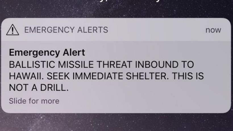 Ракетное нападение? Фальшфлаг? На Гавайах снова «ложная тревога».