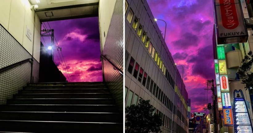 Почему небо над Японией вдруг стало лиловым?