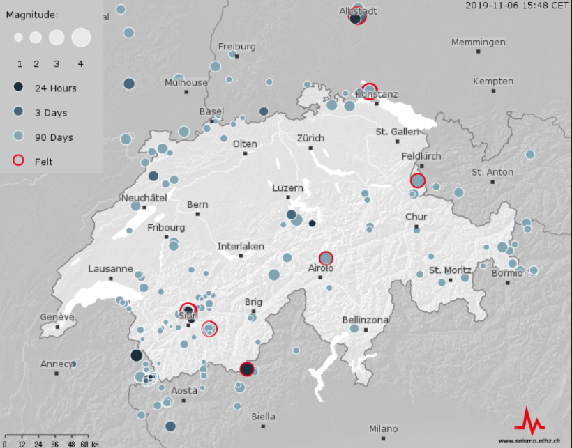 В Сионе продолжается необъяснимый сейсмический рой, начавшийся 4 ноября.