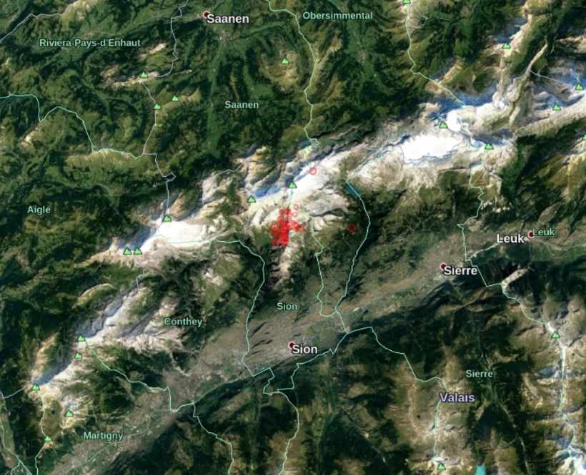 В Сионе продолжается необъяснимый сейсмический рой, начавшийся 4 ноября.