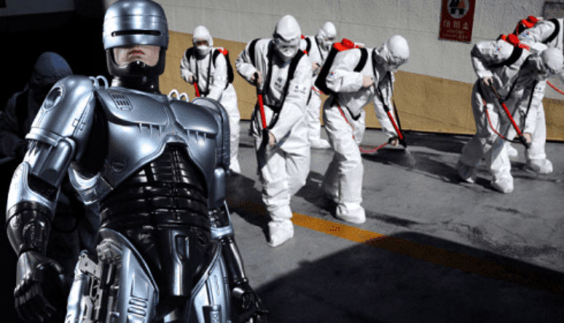 Для борьбы с пандемией на улицы выпустили Робокопов версии 1.0.