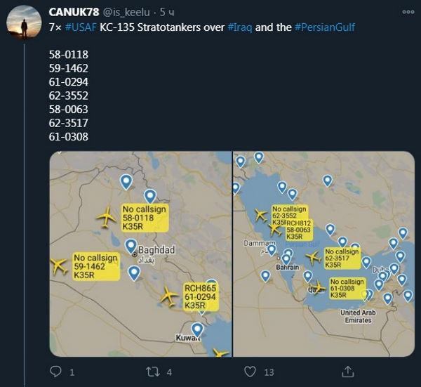 Необычная воздушная активность в Заливе. Скоро война?