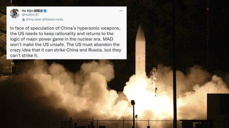 Логика взаимного гарантированного уничтожения ядерной эры сделает Америку безопасной, насмехается босс китайских СМИ - RT World News