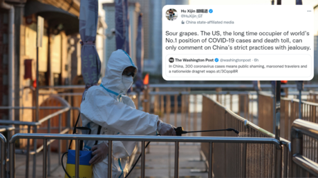 Руководитель китайских СМИ издевается над 'завистью' Washington Post к строгим методам контроля за коронавирусом в Пекине - RT World News