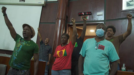 СМОТРИТЕ, что протестующие штурмуют столицу острова Франции из-за требований о вакцинации - RT World News