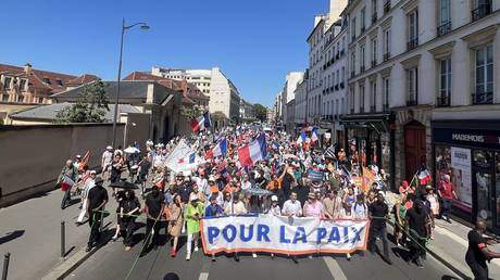 "Франция должна выйти из НАТО!" – в Париже прошёл мирный протест против альянса