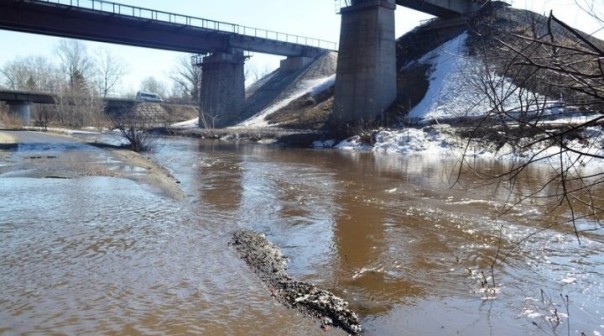 В Барнауле река частично затопила шоссе Ленточный Бор