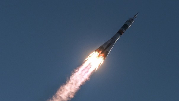В сети интернет появилось видео полета корабля «Союз МС» с астронавтами