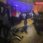 Фургоны столкнулись на МКАД, одна фура загорелась