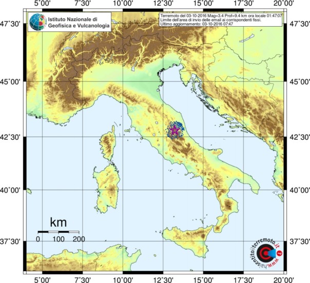 В Италии за сутки произошли три землетрясения