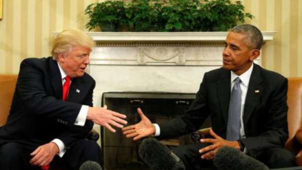 Встречу в Белом доме Обама и Трамп закончили рукопожатием