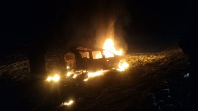 На подъезде к Ставрополю отечественная легковушка врезалась в дерево и загорелась