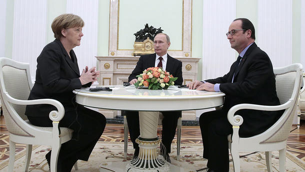 Путин, Меркель и Олланд обсудили борьбу с терроризмом и ситуацию в Донбассе