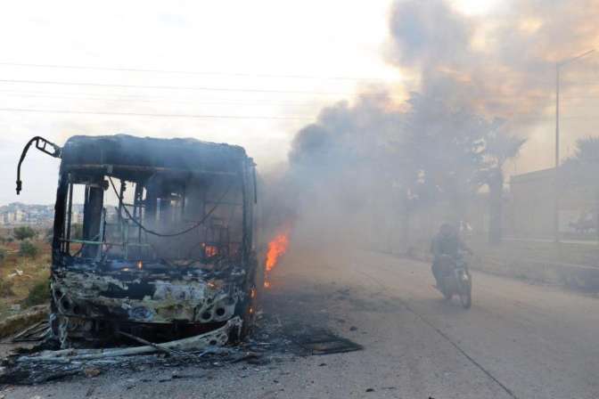 Неизвестные подорвали автобус, следовавший из Дамаска в Эс-Сувейду