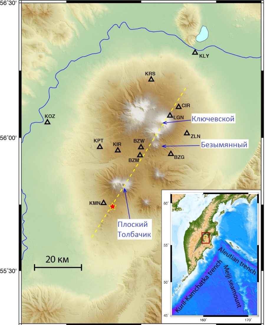 Ключевская группа вулканов схема