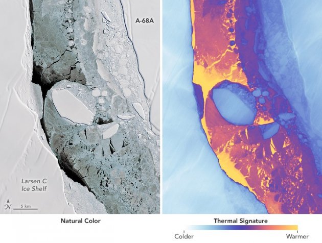 NASA сделало фотографии гигантского айсберга