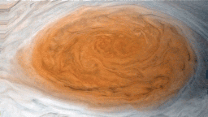 Зонд Juno измерил глубину огромного красного пятна Юпитера