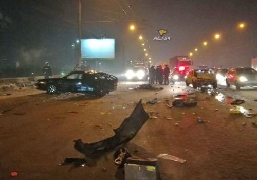 Пассажир иномарки умер в ДТП на Димитровском мосту в Новосибирске