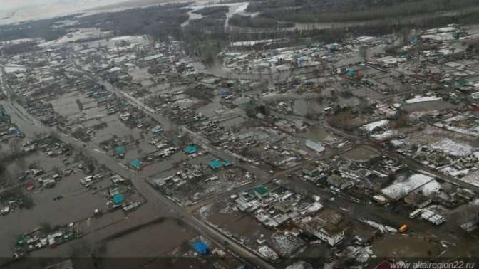 Паводок на Алтае 2018. Вид сверху март Паводок на Алтае 2018. Вид сверху март