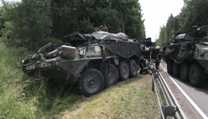 Столкновение бронетехники в Пренайском районе Литвы: пострадали 13 военных США