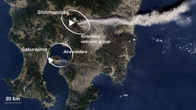 Ученые обнаружили глубокую подземную связь между 2-мя вулканами в Японии