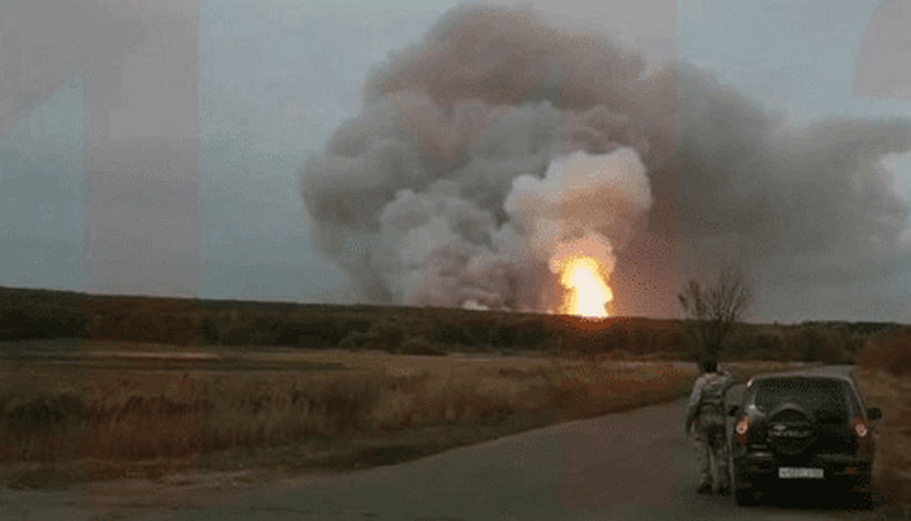 В Рязанской области горит склад боеприпасов.