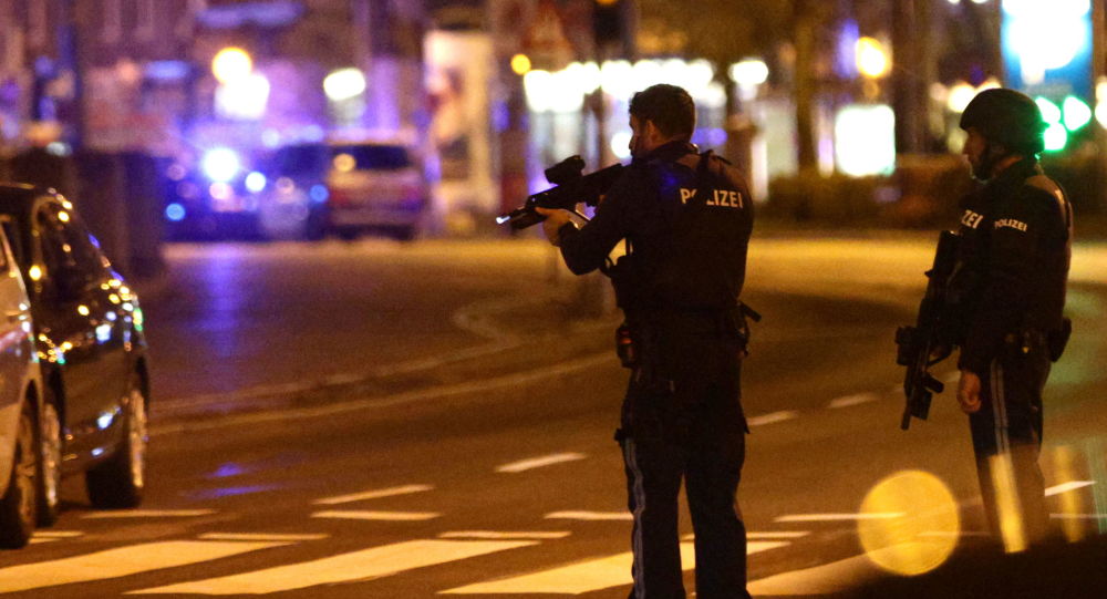 Графическое видео: съемки во время теракта в Вене, снятые на камеру