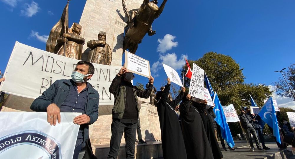 Протестующие собрались в Стамбуле, чтобы осудить политику Франции на фоне мультипликационного ряда «Пророк» — Видео