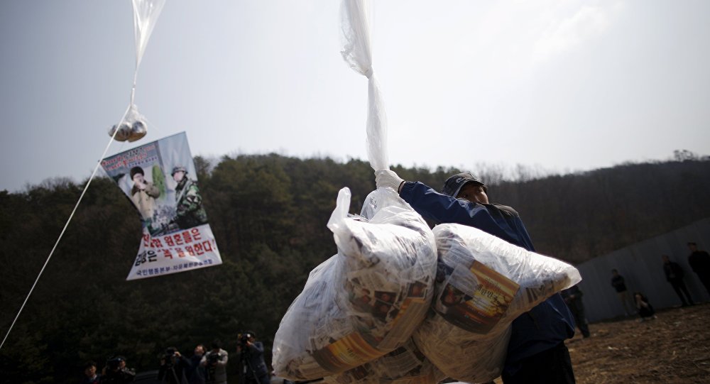По сообщениям, парламент Южной Кореи запретил трансграничный полет критических листовок на север