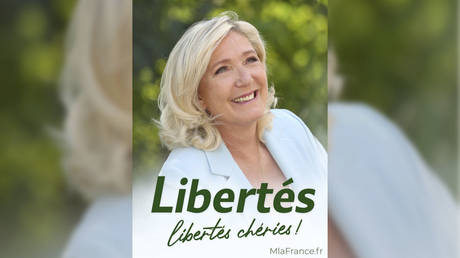 Марин Ле Пен выпустила плакат кампании с цитированием гимна к предстоящим президентским выборам во Франции