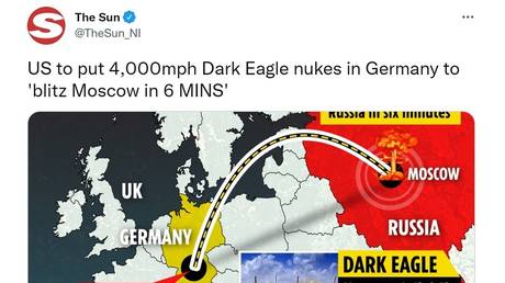 Британский таблоид приветствует американское гиперзвуковое ядерное оружие в Германии и показывает грибовидное облако над Москвой