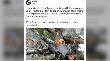Индийский генерал на борту разбившегося вертолета