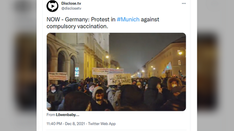 Митинг протеста против вакцинации в Мюнхене