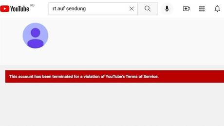 YouTube удаляет немецкоязычный канал RT, показывающий недавно запущенную круглосуточную телетрансляцию