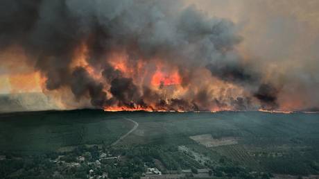 Крупнейший лесной пожар во Франции может быть «актом поджога»