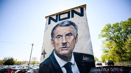 Франция расследует плакаты, сравнивающие Макрона с Гитлером