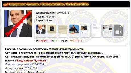 Поддерживаемый государством «список убийц» Украины отмечает смерть Берлускони