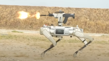 Китай демонстрирует роботов-собак, оснащенных штурмовыми винтовками (ВИДЕО