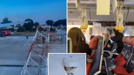 Крылом по мачте: Boeing 777 Turkish Airlines получил пробоину при рулении в аэропорту Антальи