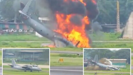 Огненный ад на взлётной полосе: крушение военного Ан-32 в Индии унесло жизни пяти человек, второй пилот чудом выжил
