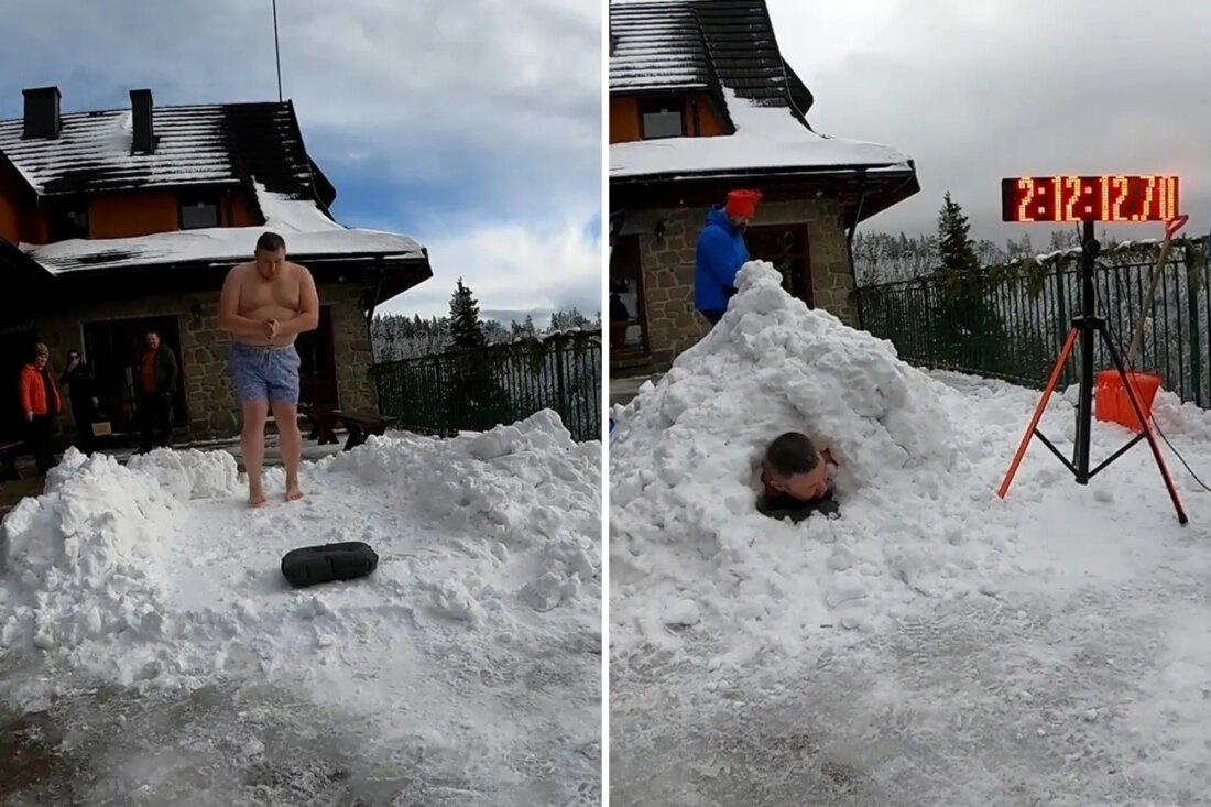 Ледяное спокойствие: поляк провел больше двух часов в сугробе и установил мировой рекорд