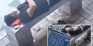 Спящий на скамейке мужчина чудом выжил после падения рекламного щита