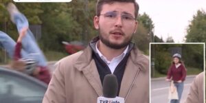 Польский репортёр снял на видео, как машина сбила девочку в прямом эфире