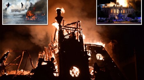 Во Франции сгорела историческая ратуша Лиможа: протесты против стоимости жизни переросли в погромы