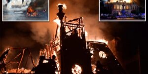 Во Франции сгорела историческая ратуша Лиможа: протесты против стоимости жизни переросли в погромы
